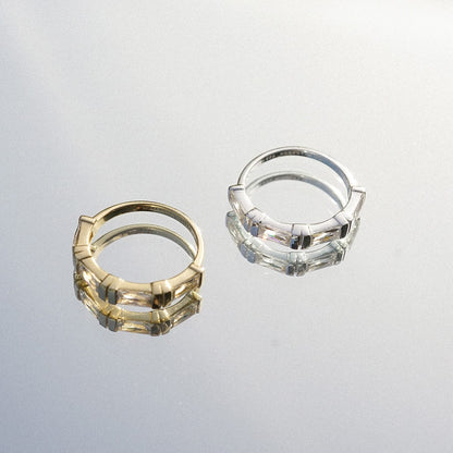 Polly Crystal Mixed Metal Ring Stack