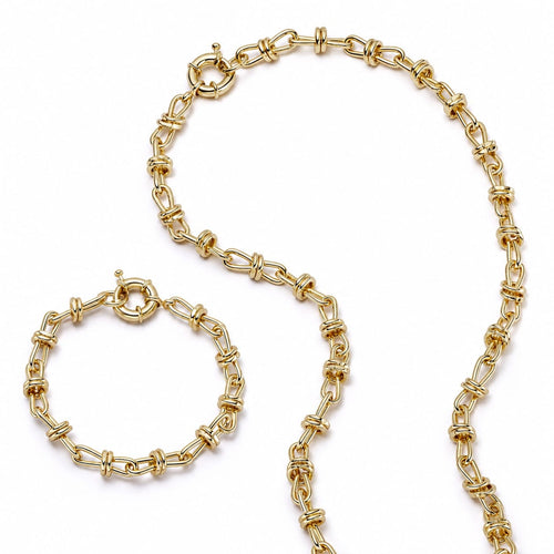 Polly Knot Chain Layering Set 18ct Gold Plate