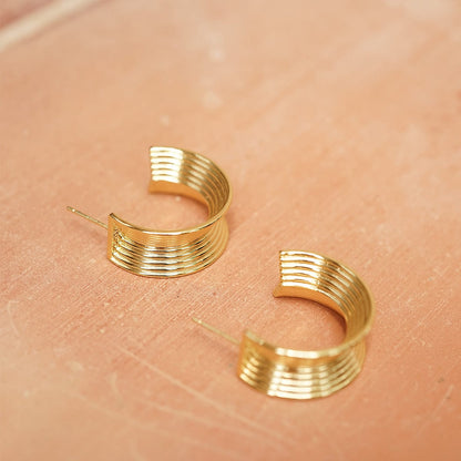 Polly Chunky Tidal Hoops 18ct Gold Plate
