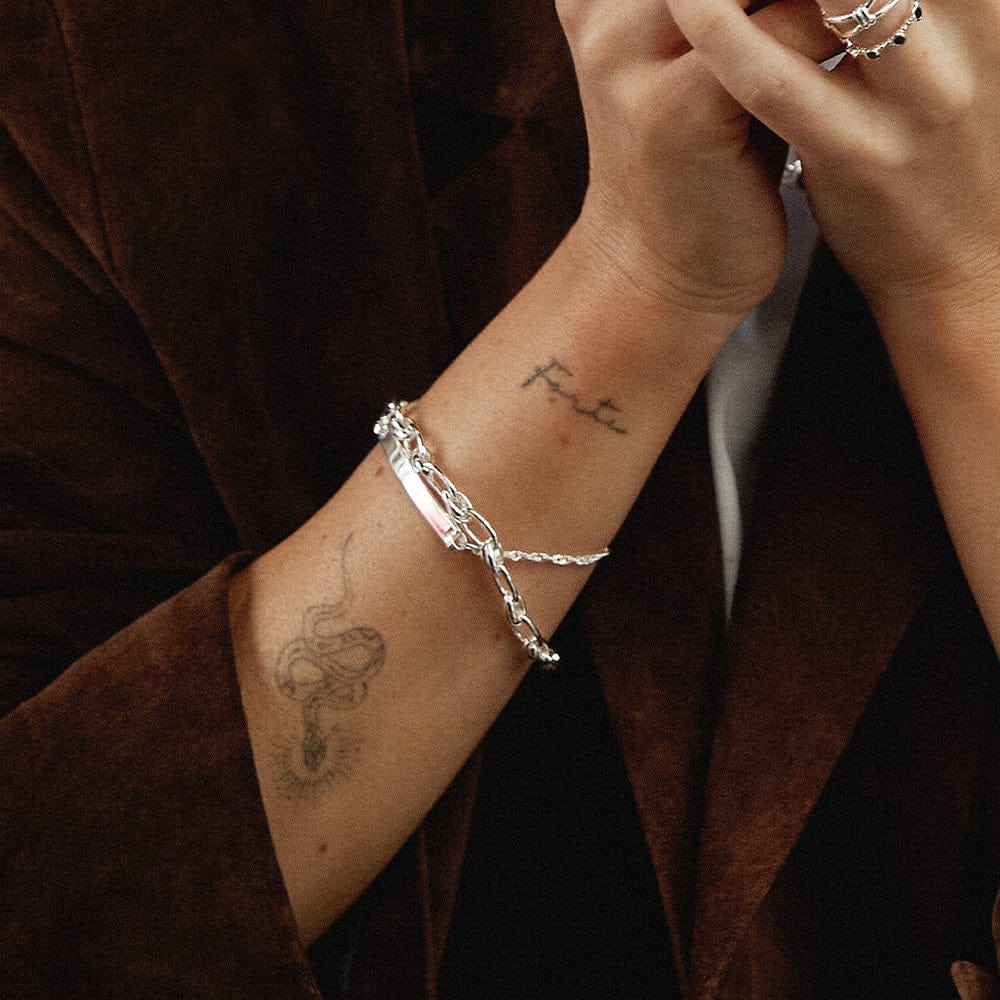 Polly Identity Tag Bracelet Sterling Silver