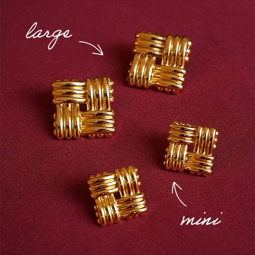 Polly Lattice Stud Earrings 18ct Gold Plate