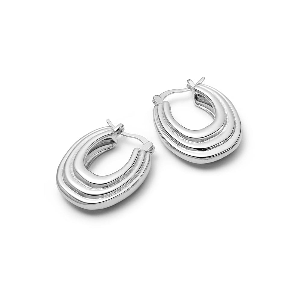 Polly Ridge Hoop Earrings Silver Plate