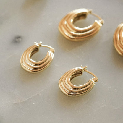 Polly Ridge Hoop Earrings 18ct Gold Plate