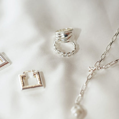Polly Solid Chain Ring Sterling Silver