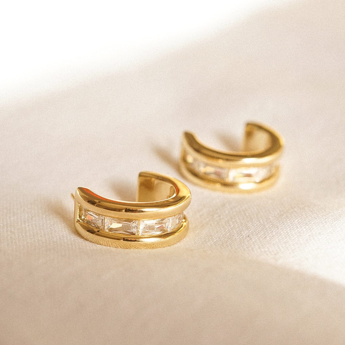 Polly Crystal Hoop Earrings 18ct Gold Plate