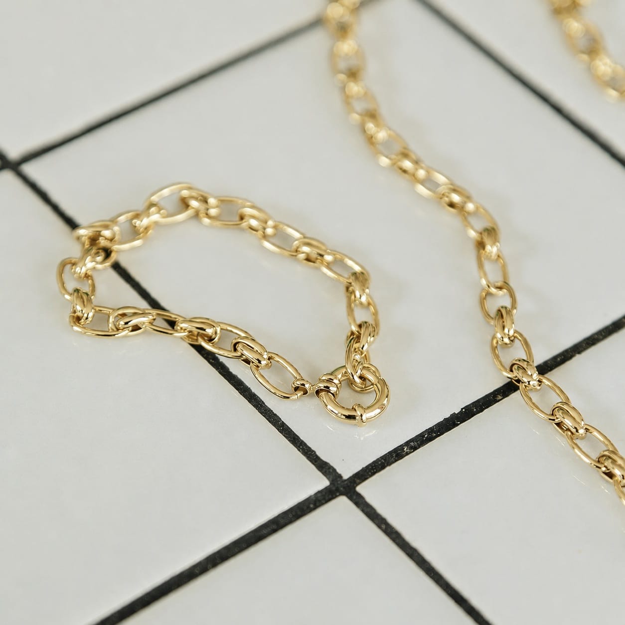 Polly Vintage Link Chain Layering Set 18ct Gold Plate