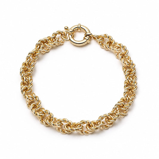 Polly Vintage Rope Chain Bracelet 18ct Gold Plate