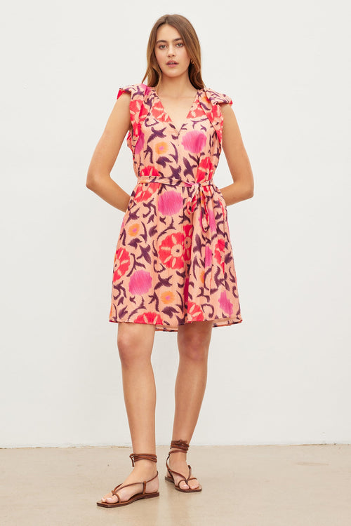 JENNA PRINTED SILK COTTON VOILE DRESS