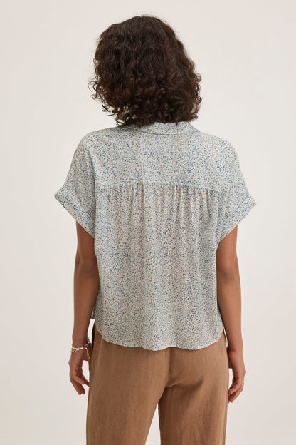 TIGE PRINTED CRINKLE COTTON GAUZE TOP