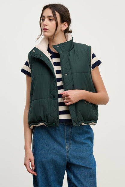 CATHY PUFFER SHERPA REVERSIBLE VEST