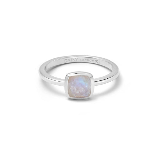 Moonstone June Birthstone Ring Sterling Silver