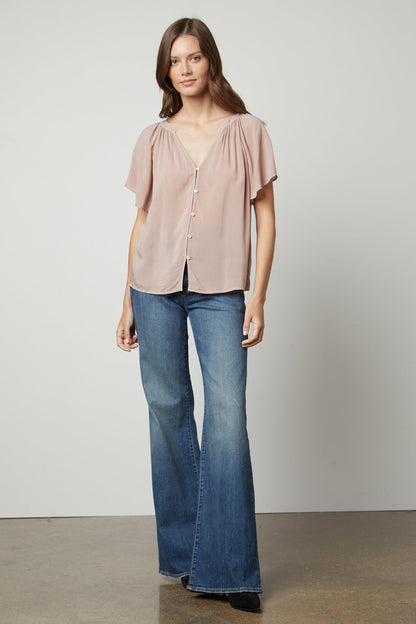 HARLEY FLUTTER SLEEVE TOP