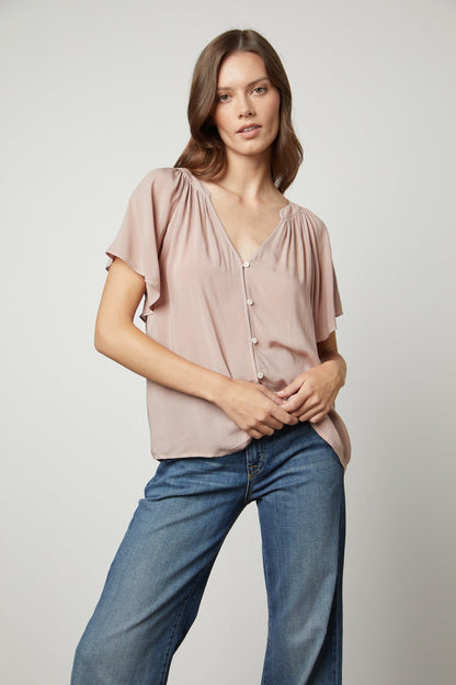 HARLEY FLUTTER SLEEVE TOP