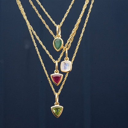 Birthstone Charm Necklace 18ct Gold Plate