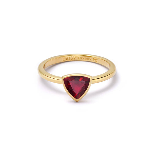Ruby July Birthstone Ring 18ct Gold Plate