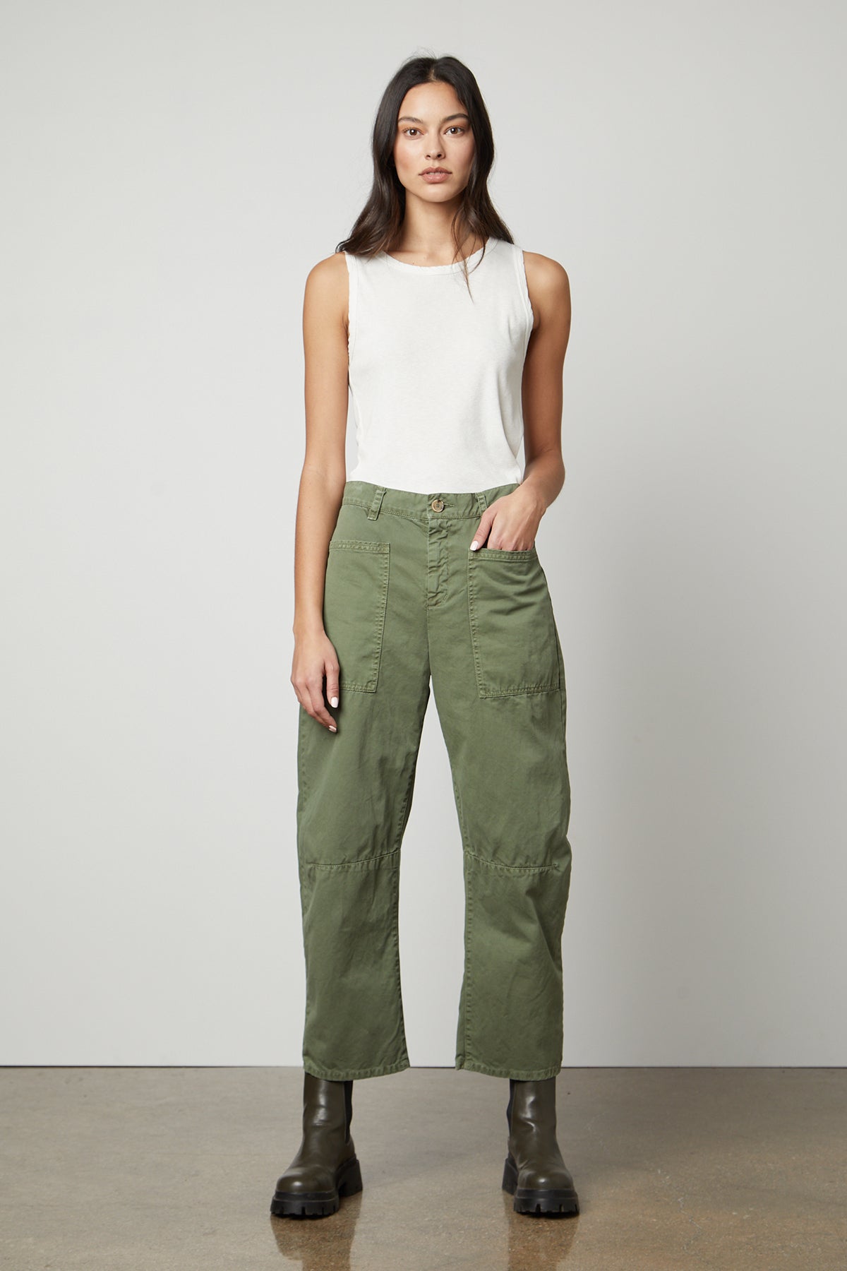 BRYLIE SANDED TWILL UTILITY PANT
