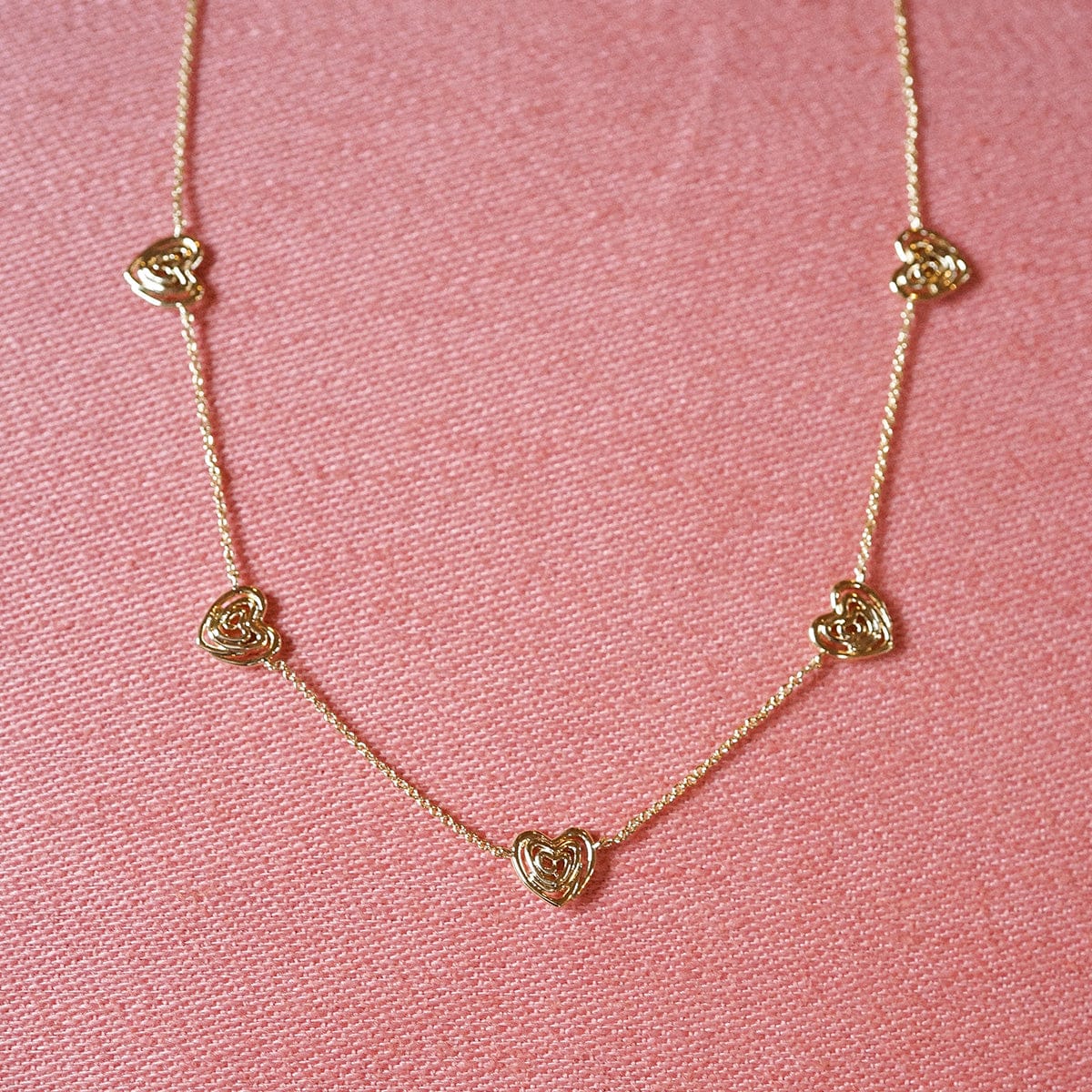 Scribble Hearts Charm Layering Set 18ct Gold Plate