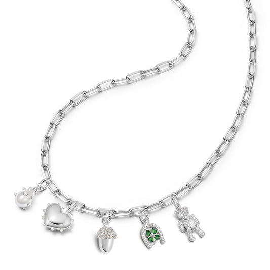 Shrimps Charm Necklace Layering Set Sterling Silver