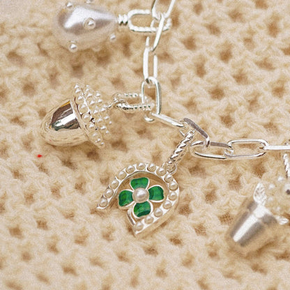 Shrimps Clover Charm Pendant Sterling Silver