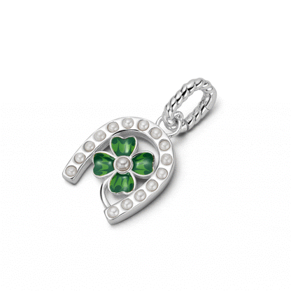 Shrimps Clover Charm Pendant Sterling Silver