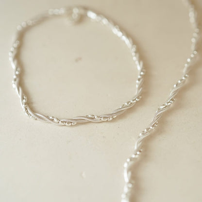 Shrimps Twist Chain Bracelet Sterling Silver