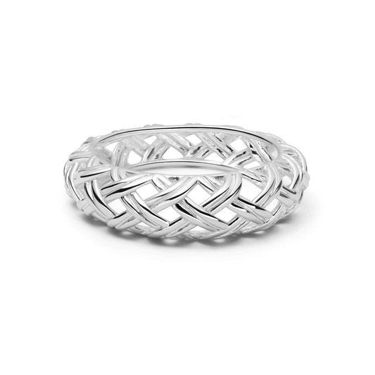 Shrimps Woven Dome Ring Sterling Silver