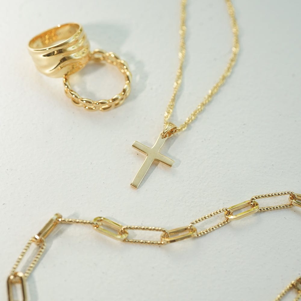 Polly Cross Necklace 18ct Gold Plate