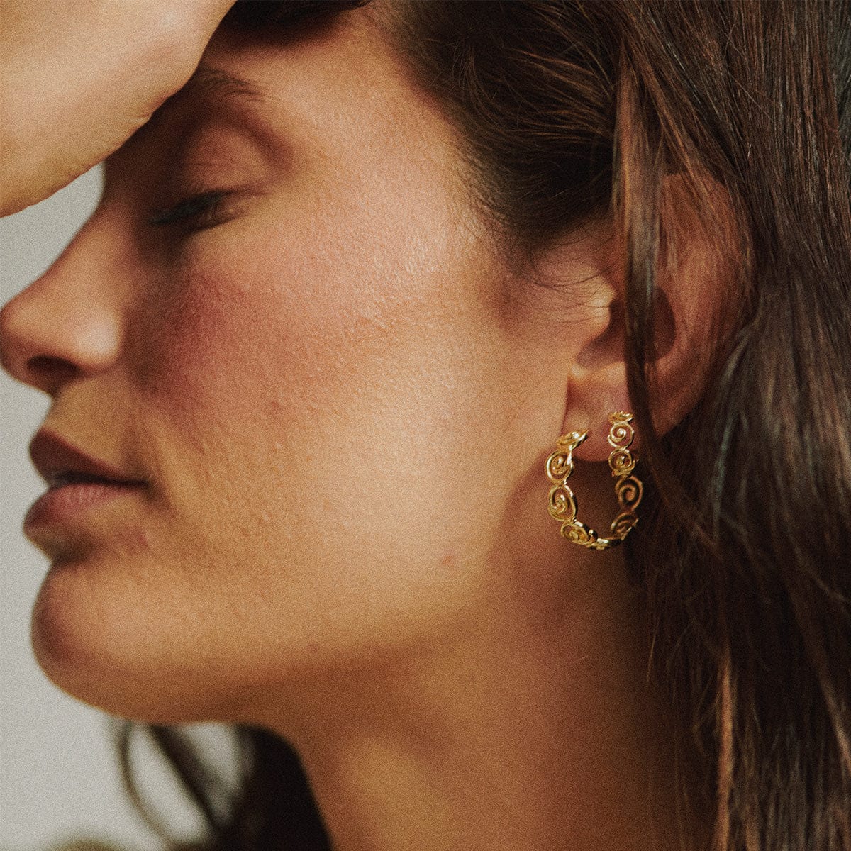 Spiral Hoop Earrings 18ct Gold Plate