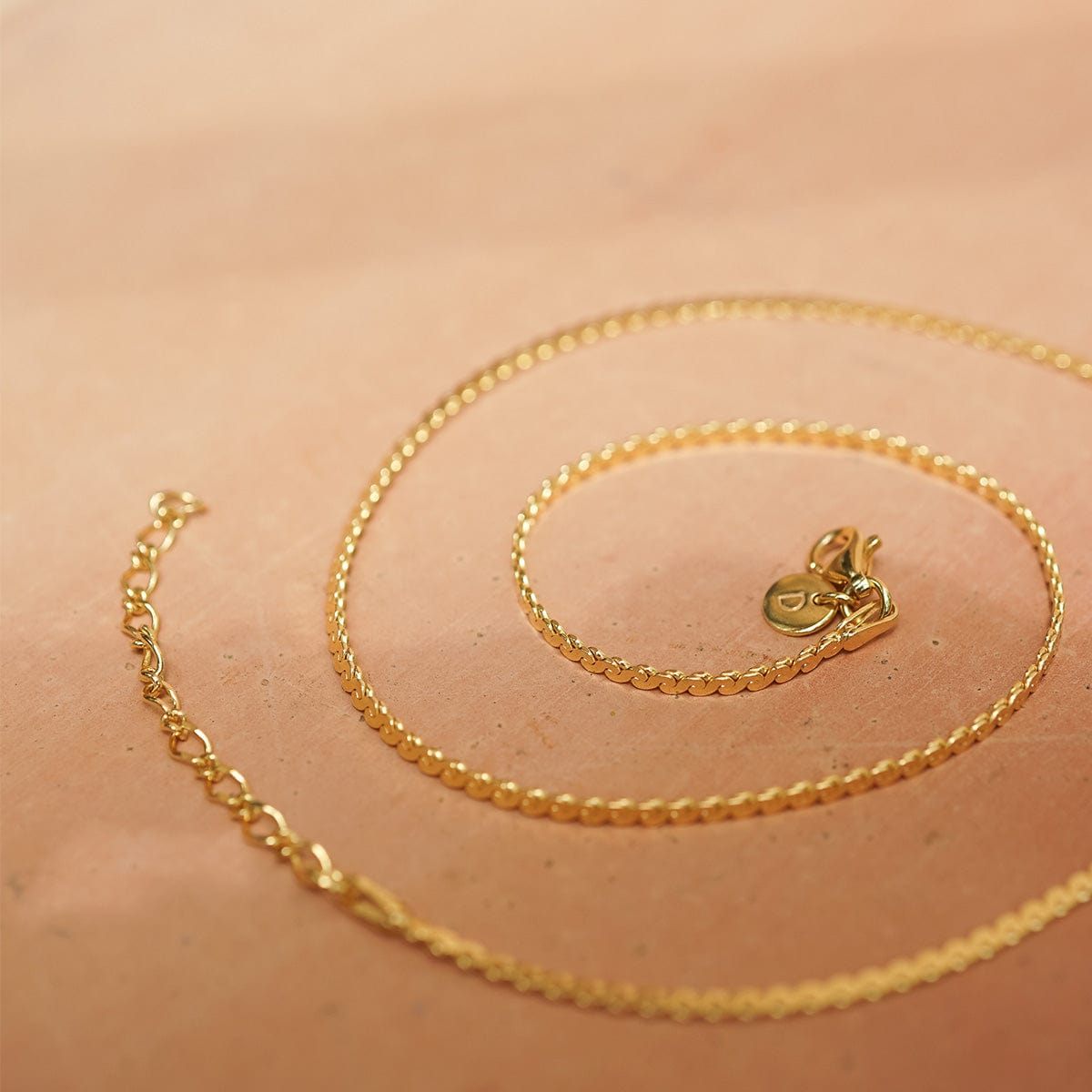 Spiral Snake Chain Necklace 18ct Gold Plate