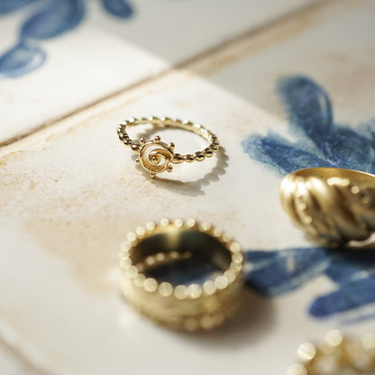 Spiral Sun Stacking Ring 18ct Gold Plate
