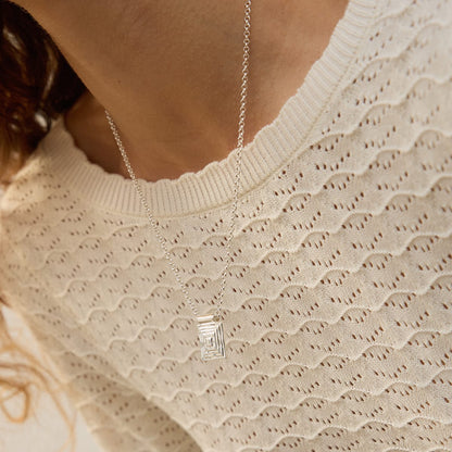 Strata Triple Drop Earrings & Necklace Set Silver Plate