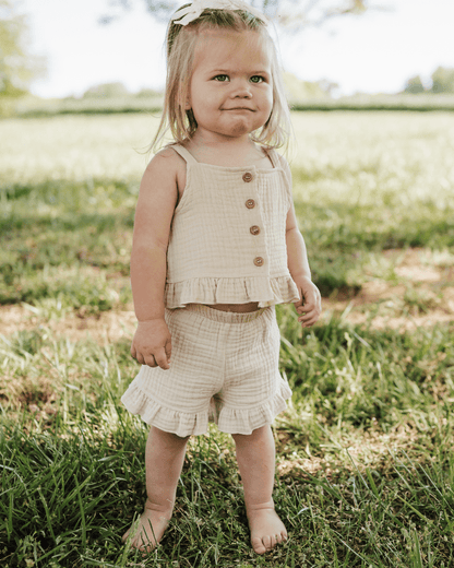 Tate Button Front Two-Piece Set - Toasted Oat