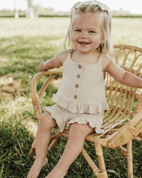 Tate Button Front Two-Piece Set - Toasted Oat