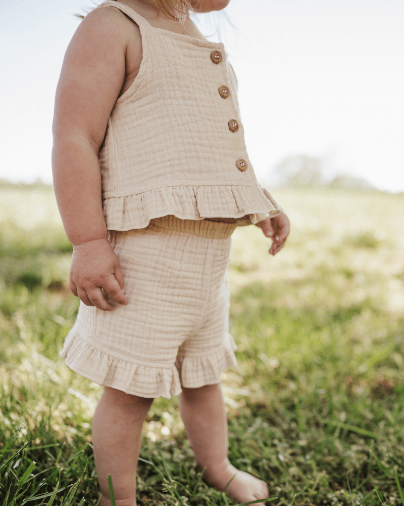 Tate Button Front Two-Piece Set - Toasted Oat