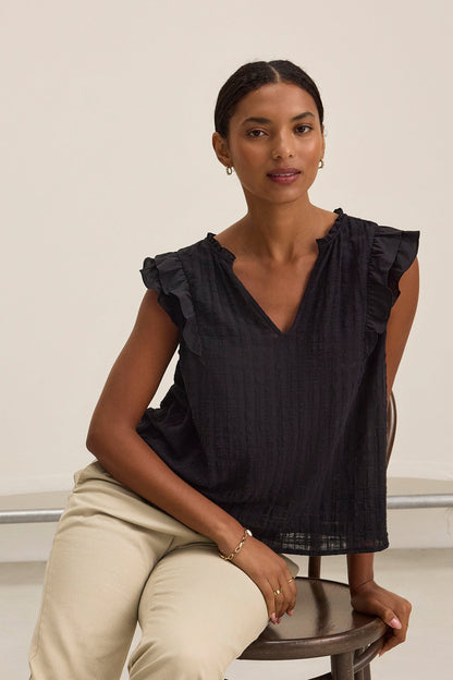 EVA TEXTURED COTTON GAUZE TOP