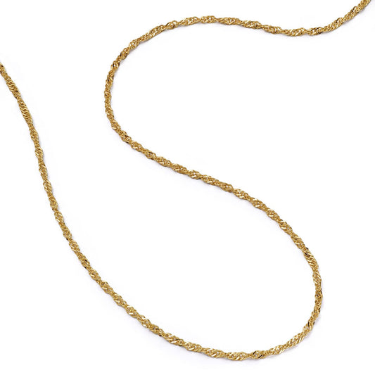 Thick Singapore Layering Chain Necklace 18ct Gold Plate