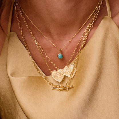 Turquoise Healing Stone Necklace 18ct Gold Plate