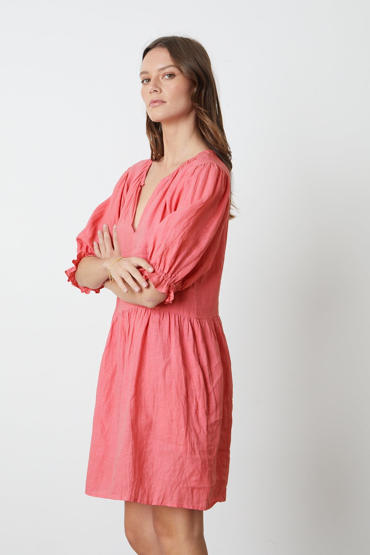 KAILANI LINEN PUFF SLEEVE DRESS