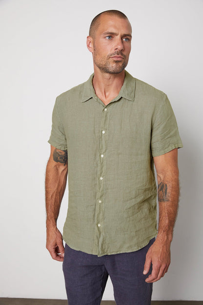 MACKIE LINEN BUTTON-UP SHIRT