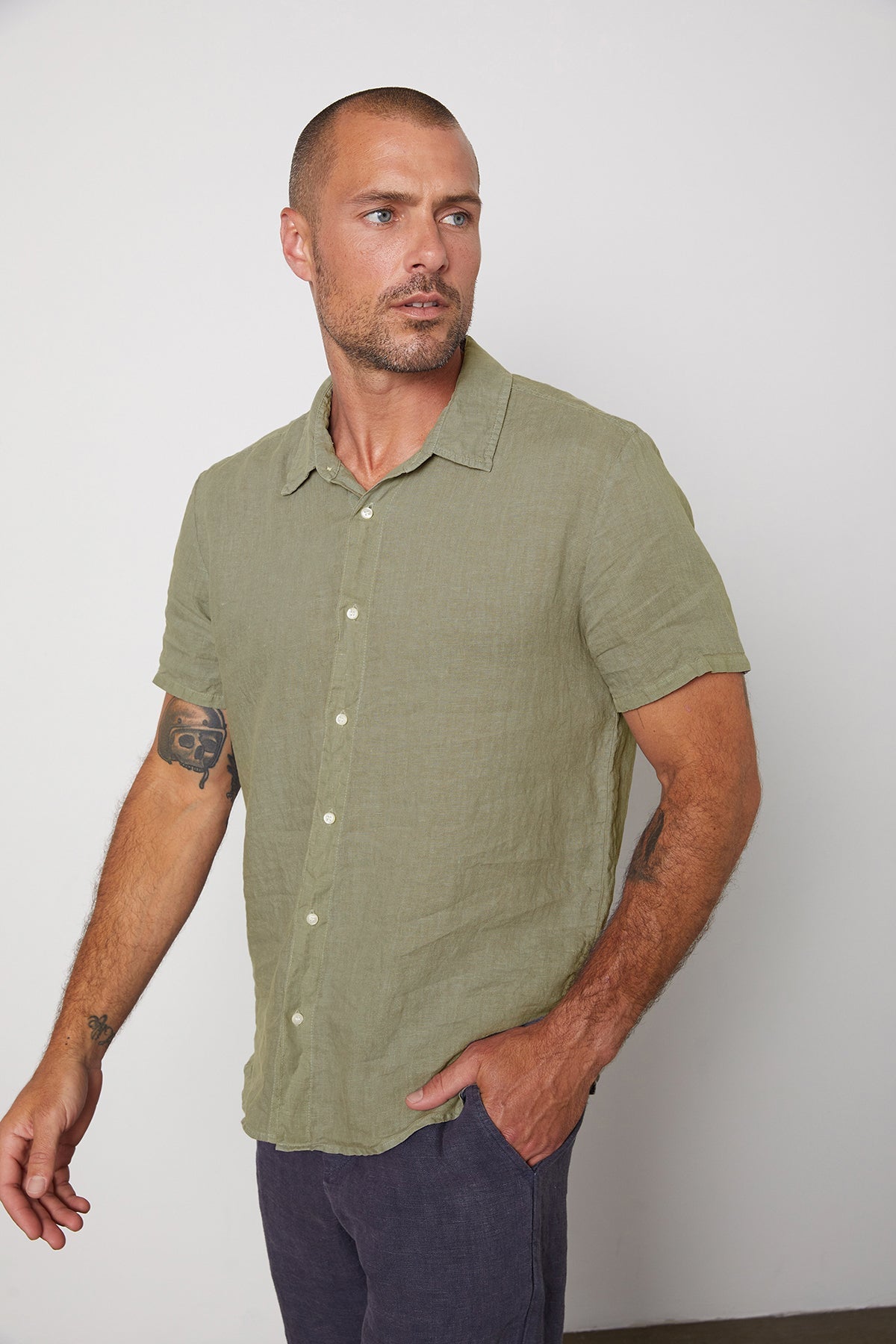 MACKIE LINEN BUTTON-UP SHIRT